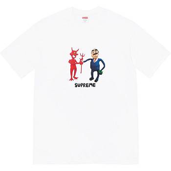 White Supreme Business Tee T Shirts | Supreme 414SO